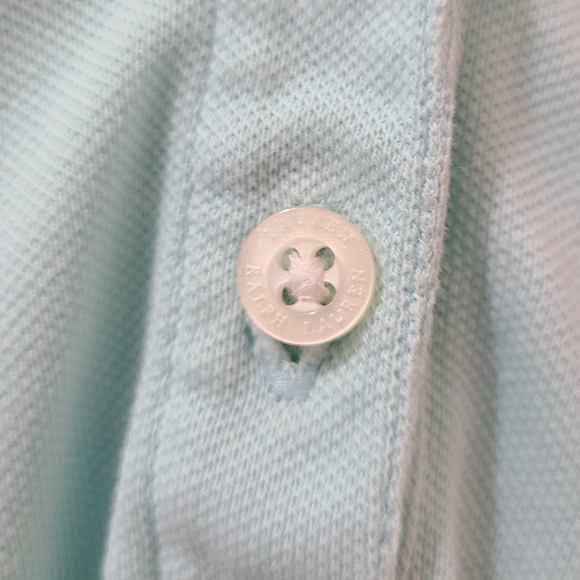 Lauren Ralph Lauren Mint Green Cotton Stretch Short Sleeve Polo Top Sz L - Picture 6 of 13
